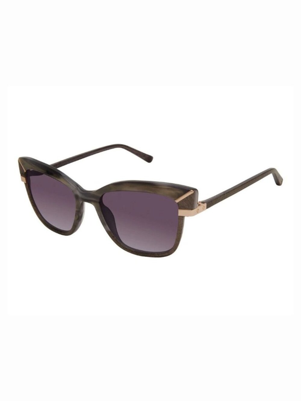 Gwen Stefani L.A.M.B. LA571 Grey & Gold Frame / Violet Gradient Lens Sunglasses